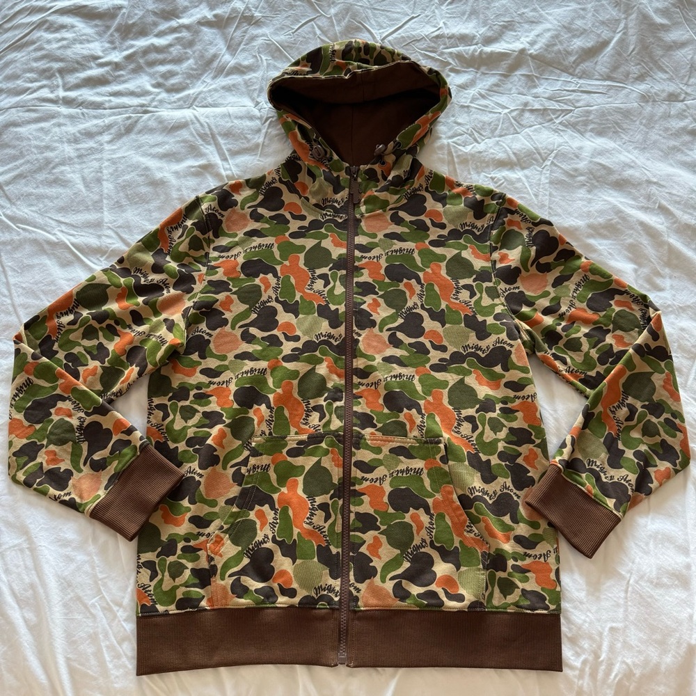 Men's Full Zip Hooded Jacket Multicolor Cotton Printed Size Small